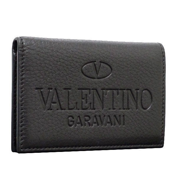 送料無料 本物 極美品 VALENTINO ヴァレンチノ カードケース 名刺入れ レザー ブラック レディース メンズ おしゃれ シンプル拍卖