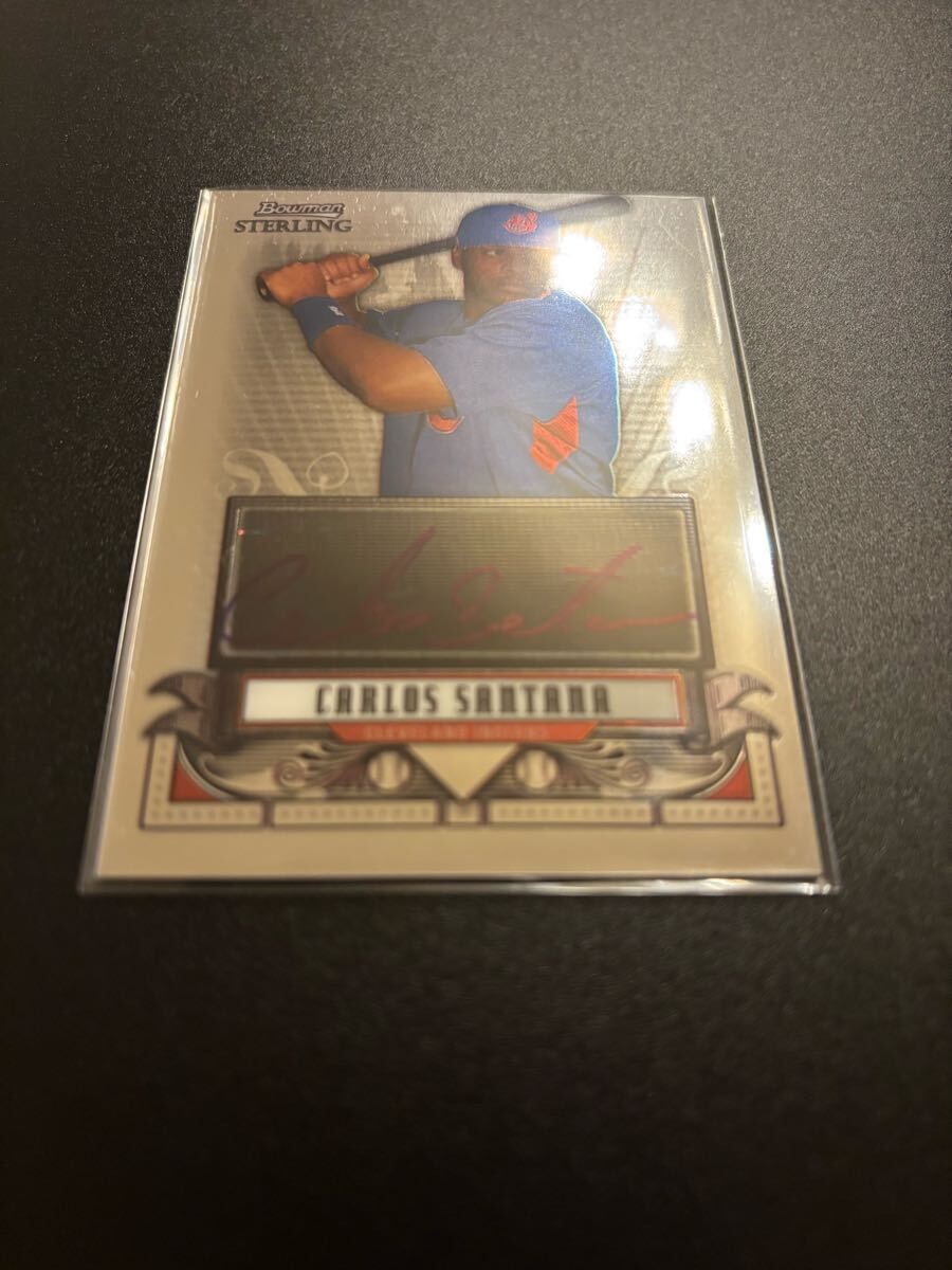 SANTANA 直筆サインカード auto 検 Topps BOWMAN crome stadium BBM epoch signature autograph DUNRUSS indians拍卖