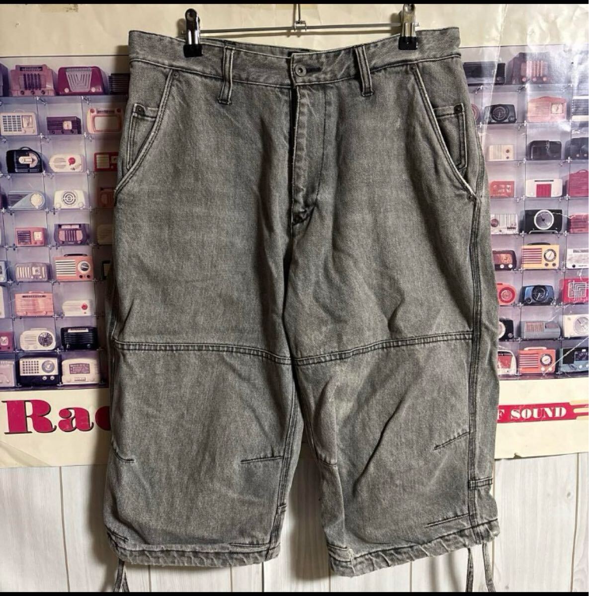 00s OLD STUSSY WORKGEARデニムショーツハーフショートパンツ Y2Kオールド拍卖