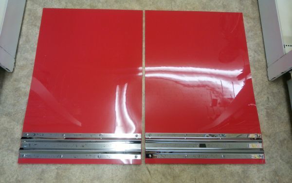 4t用 EVA泥除け ゴム厚3mm レッド 鏡面ウエイト 二山折り 幅500mm×縦800mm 2枚セット拍卖