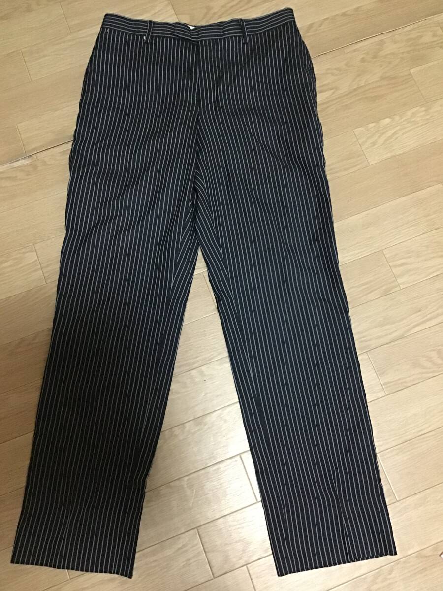 【Paul Smith/ポールスミス】ストライプ柄パンツ/76★ブラック★ウール★シルク★レディース★USED拍卖