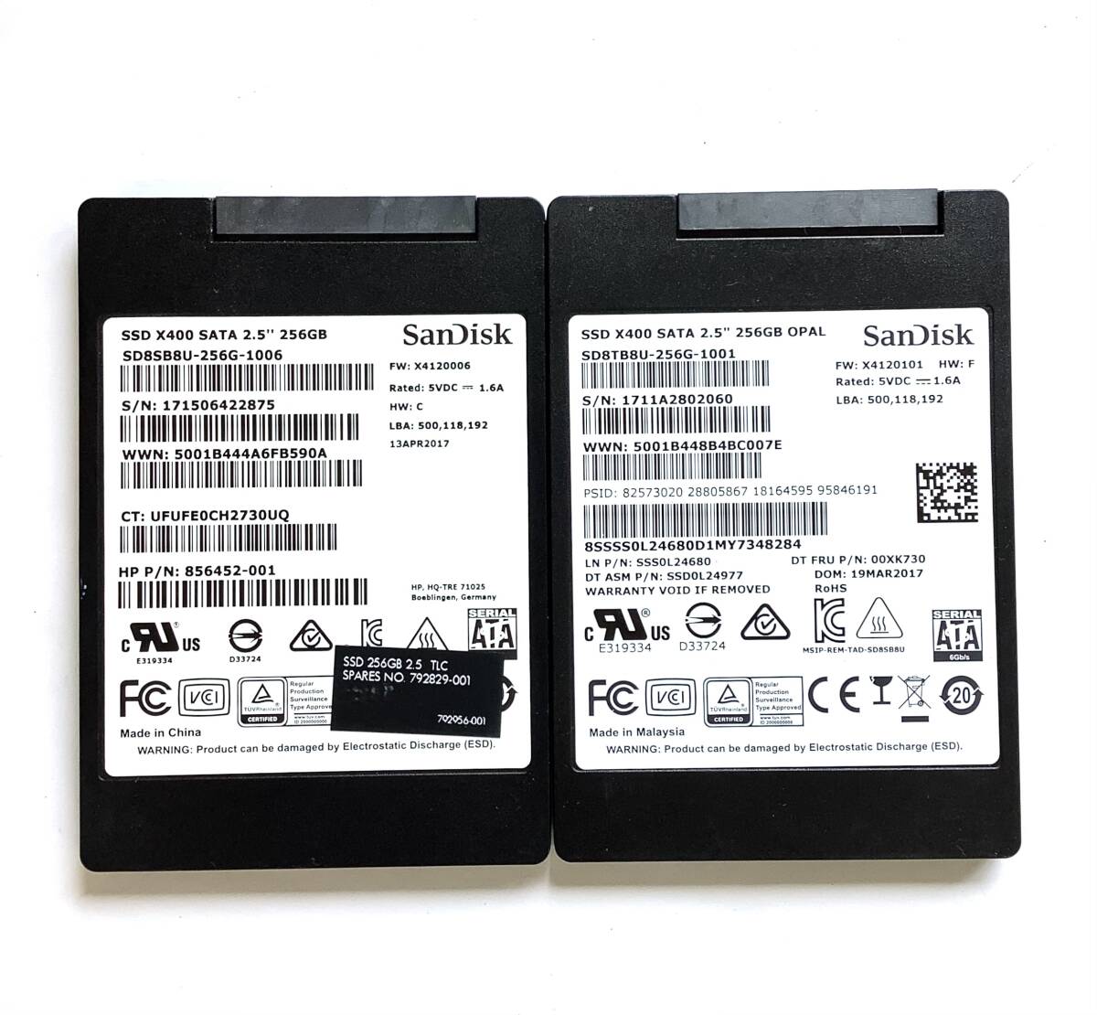 S70709154 SanDisk SATA 256GB 2.5インチ SSD 2点 【中古動作品】拍卖