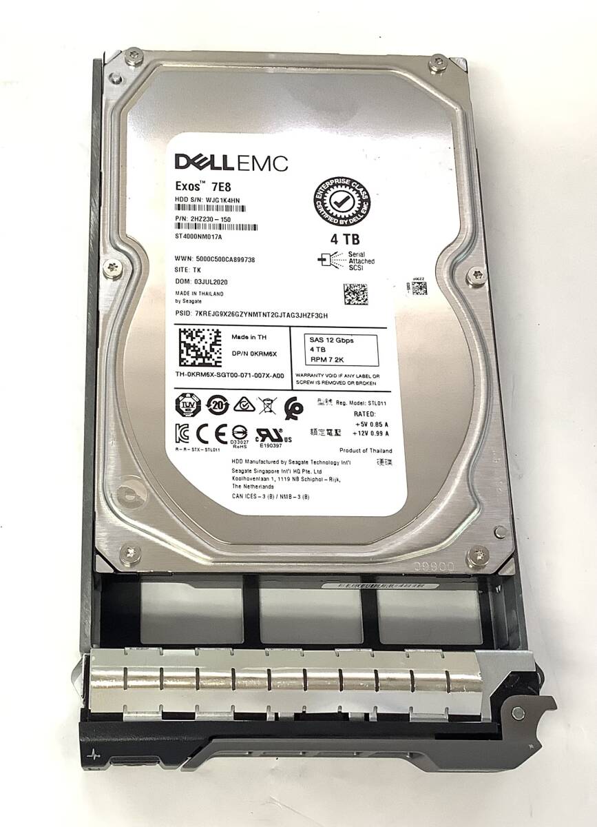 S7073034 DELL 4TB 7.2K 3.5インチ HDD 1点【中古動作品】070924拍卖