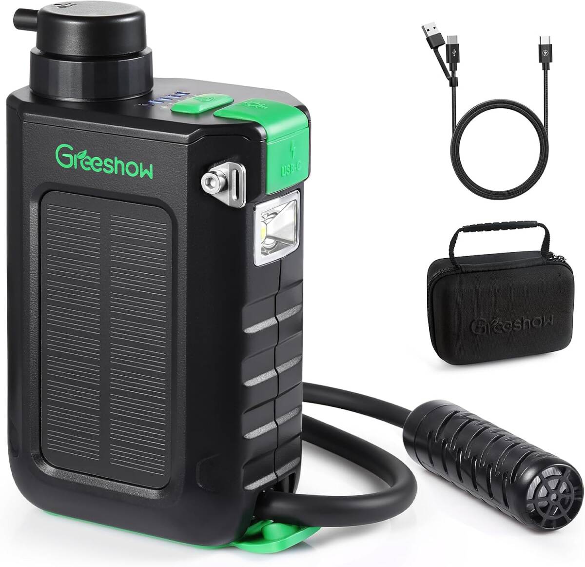 【新品】 Greeshow 携帯浄水器 浄水器 アウトドア 電動浄水器 手回し ソーラー充電機能 災害 濾過器 飲み水 拍卖