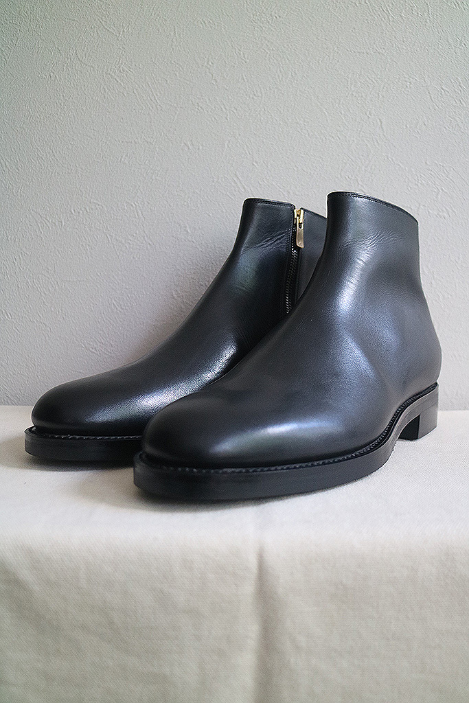 【5 1/2】forme fm-115 / Molder Side zip boots フォルメ モルダー サイドジップブーツ バッファローカーフレザー ブラック拍卖