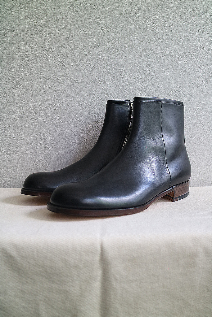 【5】forme fm-98 / Side zip boots フォルメ サイドジップブーツ カーフレザー ブラック 拍卖