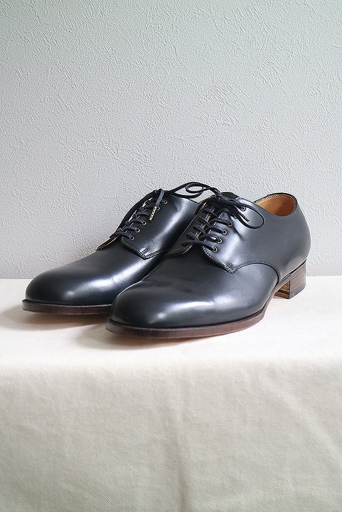 【5 1/2】forme fm-100 / Blucher Plain Toe フォルメ レザーシューズ イタリア製カーフレザー ミリタリーシューズ ブラック拍卖