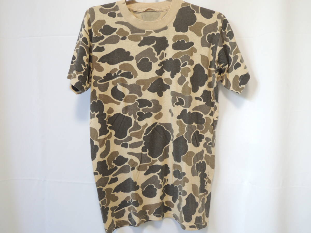 80's 90's カモフラ 迷彩半袖Tシャツ/カーキー拍卖