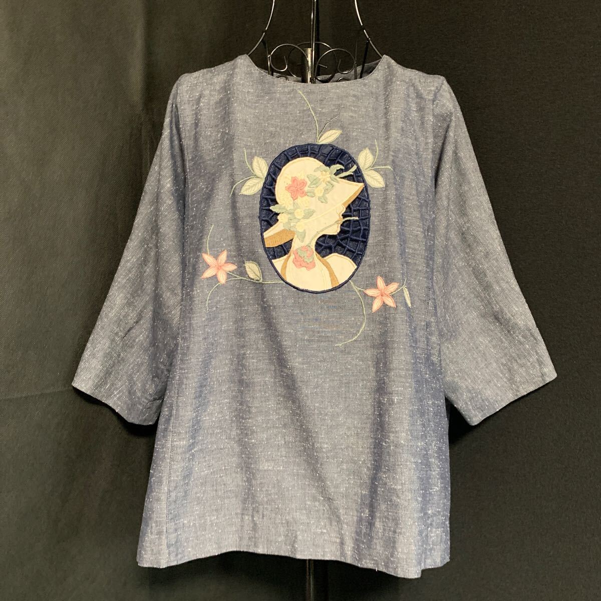 ☆儀右エ門 GIEMON ギエモン 儀右ヱ門 シャツ 上着 生地 リメイク 素材 ハンドメイド 古布 絣 手作り パッチワーク カスリ かすり (A-2546)拍卖