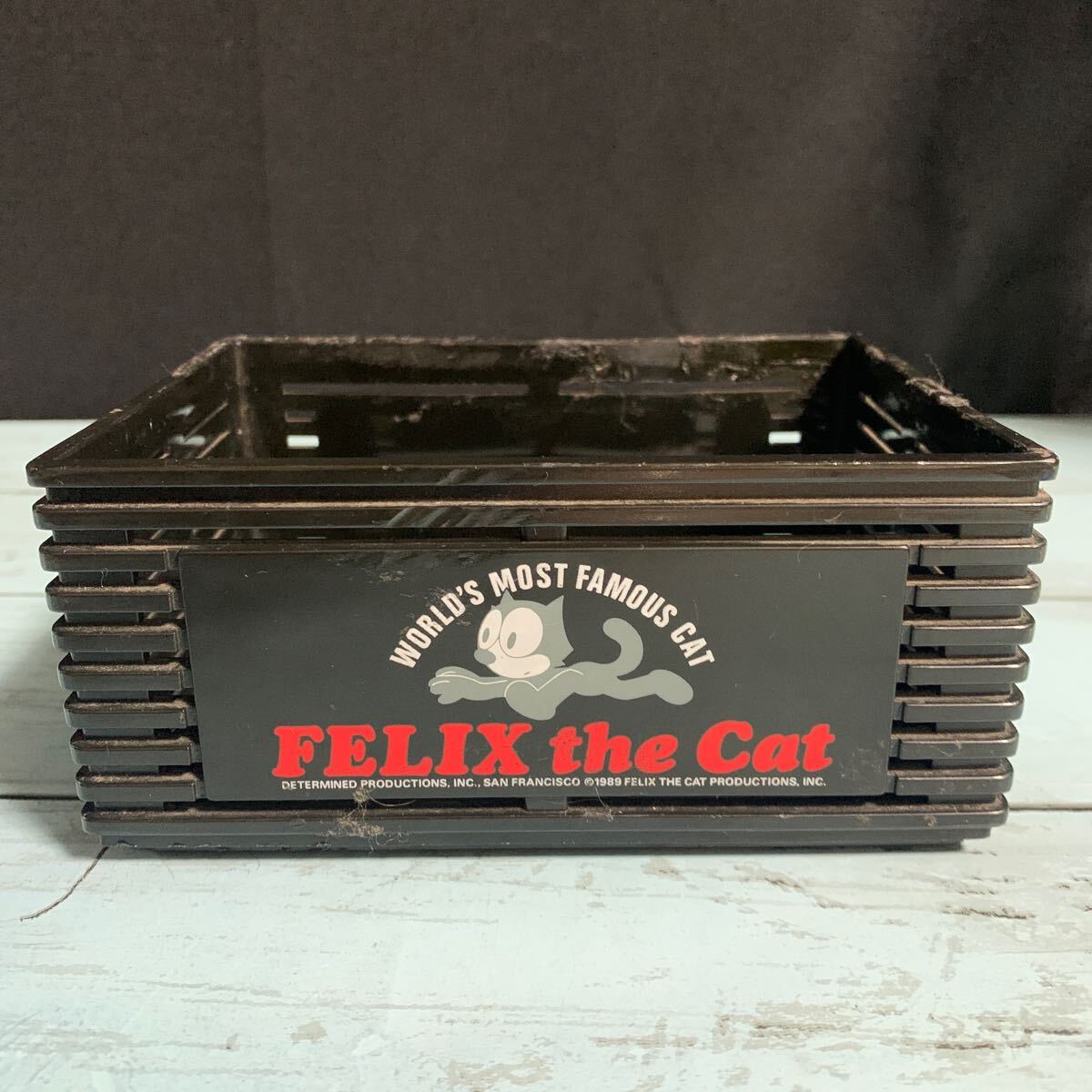 1989年製 Felix the cat フィリックス ザ キャット 小物入れ ボックス 当時物 カゴ 昭和レトロ (A-2612)拍卖