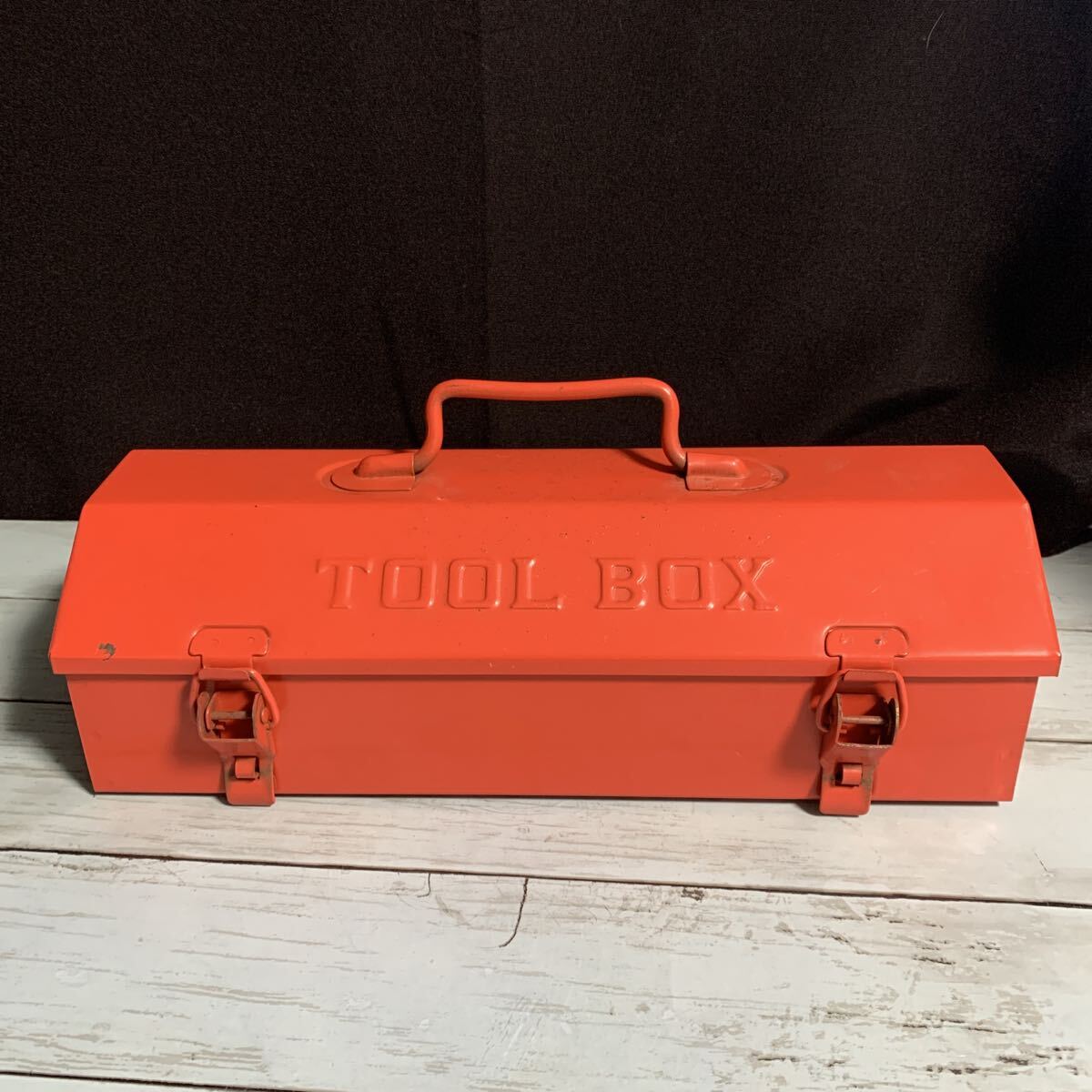 TOOL BOX ツールボックス レトロ 工具箱 赤 古道具 園芸 雑貨 ヴィンテージ 赤 道具箱 Do it yourself (A-2648)拍卖