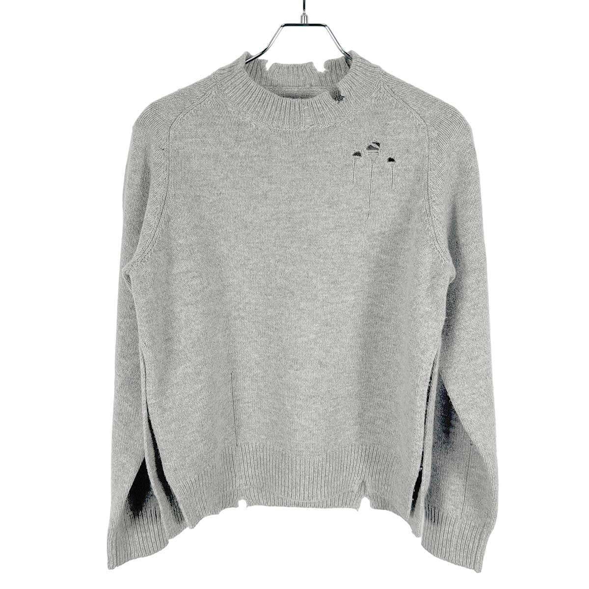 Maison Margiela1 メゾン マルジェラ 21AW デストロイ加工ウールニットセーター S51GP0200 グレー M IT5O5D3E5DIC拍卖