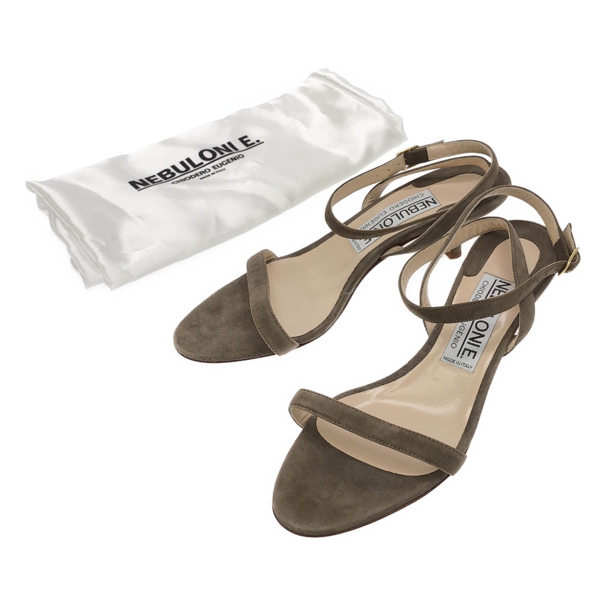 NEBULONIE ネブローニ アンクルストラップスウェードパンプス グレー 37 ITT600EQGS22拍卖