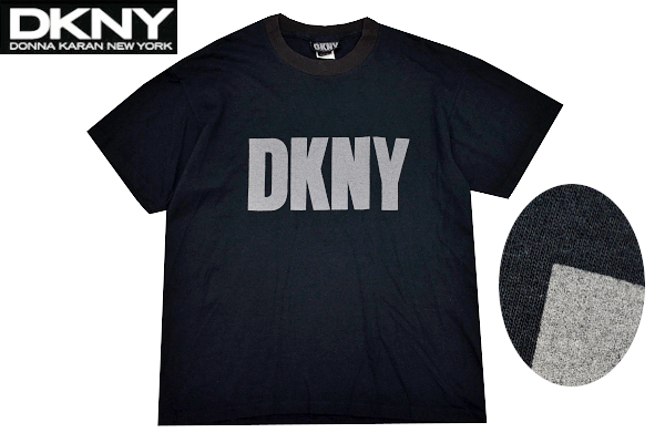 Y-8857★送料無料★美品★DKNY Donna Karan New York ダナキャランニューヨーク★アメリカ USA製 ヴィンテージ ロゴ 黒 半袖 T-シャツ M拍卖