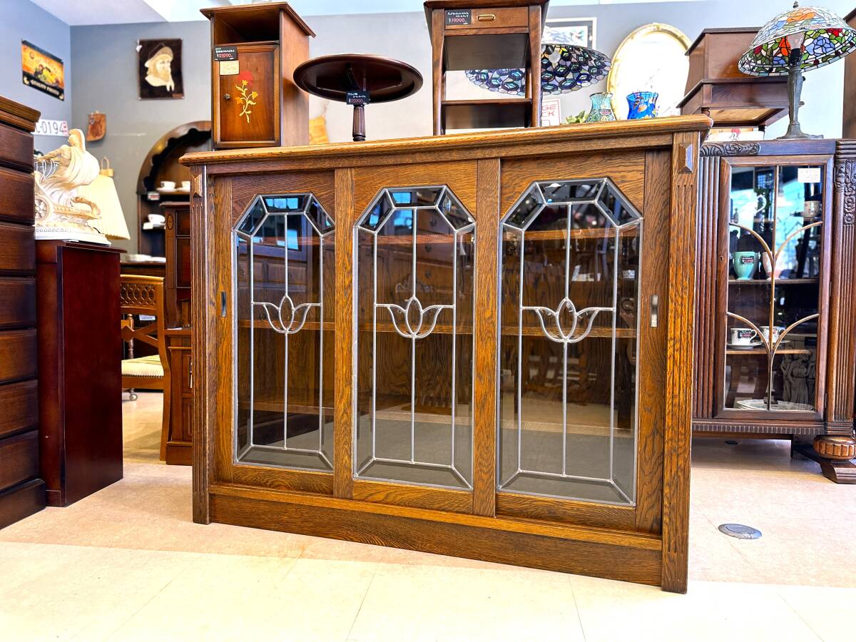 5G22 三越ブルージュ 英国カントリースタイルミドルキャビネット 食器棚 本棚 サイドボード 拍卖