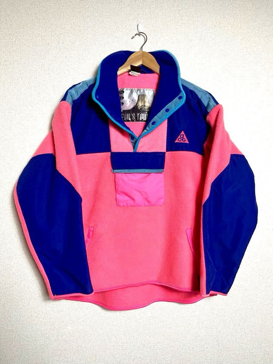 90s USA製 ビンテージ 初期 NIKE ACG DEVIL’S TOWER フリース ジャケット ナイキ エージーシー デビルズタワー ピンク ブルゾン拍卖