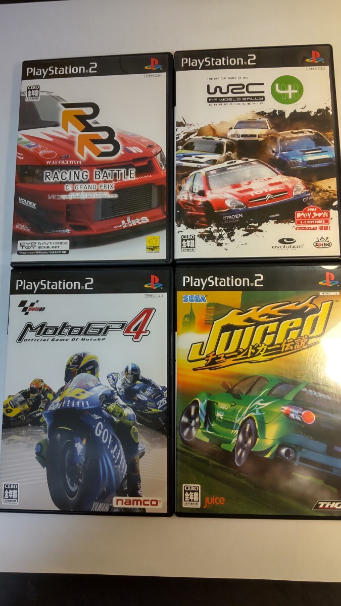 Motogp4 JUICED tuned car WRC4 レーシングバトルC1 Racing Battle バイク 車 レース playstation2 PS2 4本セット 拍卖