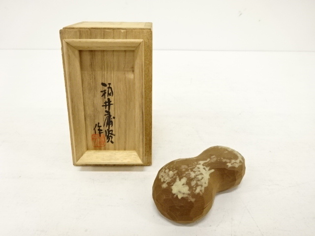 福井庸賢造 木彫 瓢 香合 (GAF2DHP-010)拍卖