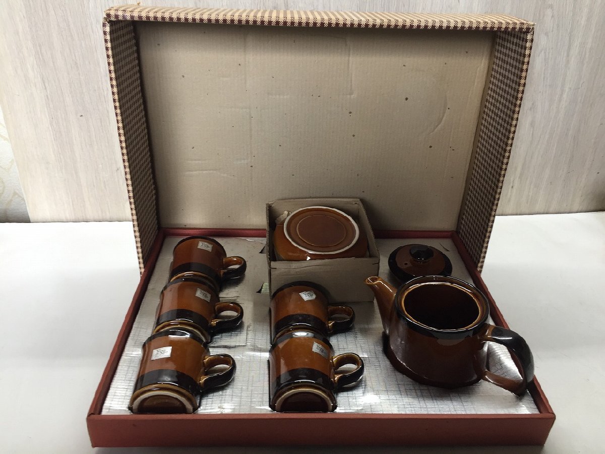 ☆TAMAGAWA.TOKI カップ&ソーサー ポット付き 5客セット コーヒーやティー お茶タイムに 民泊 古民家カフェ【E0318L9-LEFT8】拍卖