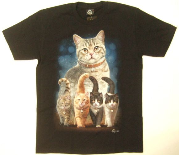 横浜最新 可愛い5匹の猫ちゃん♪魅惑の夜光仕上げTシャツ サイズ M, L, X 送料無料 ξtsξ ξ ξanξ ξ35拍卖