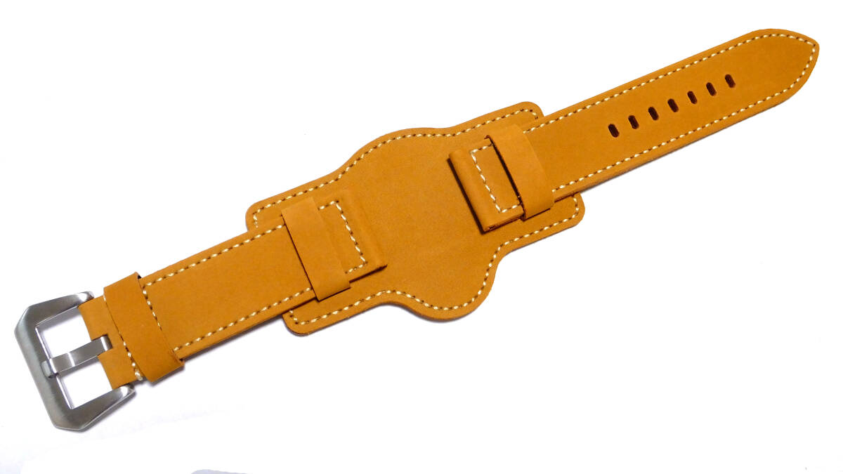Panerai用 本革 ヌバック BUNDタイプ 24mm キャメル(パネライ向け FOR PANERAI)41PABUND41拍卖