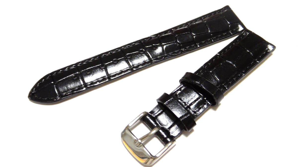 高品質 クロコダイル型押 深筋 黒 18mm 4CRLT30拍卖