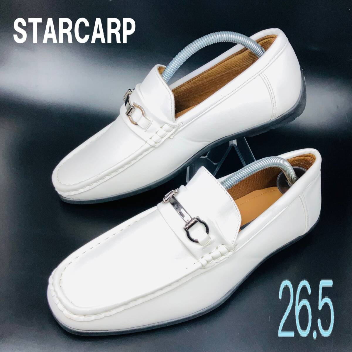 【Aランク】【超美品】STARCARP ローファー/ドレスシューズ/スリッポン/white 26.5拍卖