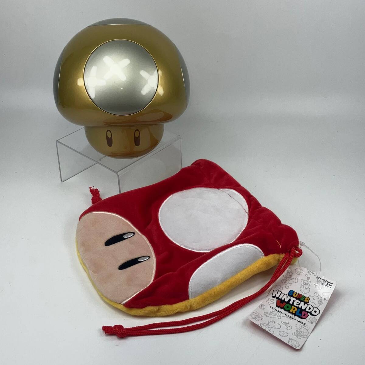 【限定セット】【未使用】【USJ 】ユニバ ニンテンドーワールド 巾着 ピノキオ ハテナボックス/ゴールデンキノコ キノピオ ケースのみ拍卖