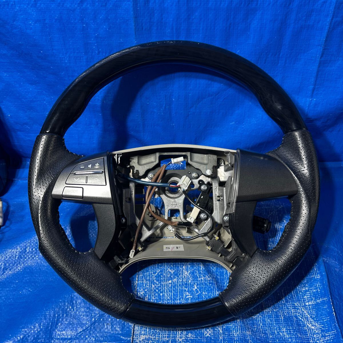 ◆トヨタ エスティマ《ACR50 ACR55 GSR50》純正 ハンドル ガングリップ スポーツタイプステアリング オーディオ通話スイッチ クロ系 美品◆拍卖