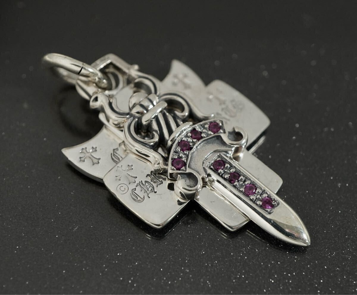 クロムハーツ★3トリンケッツ/新品加工/ルビーパヴェ/インボイス/CHROME HEARTS拍卖