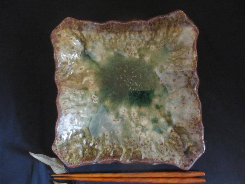 皿 ビードロ 粉引 七寸 角皿 浜田純理 (陶号・露人) 酎磨窯 HA-314拍卖