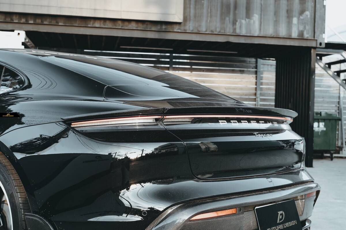 【FUTURE DESIGN 正規品】Porsche ポルシェ Taycan タイカン リア スポイラー 本物Drycarbon ドライカーボン エアロ カスタム拍卖