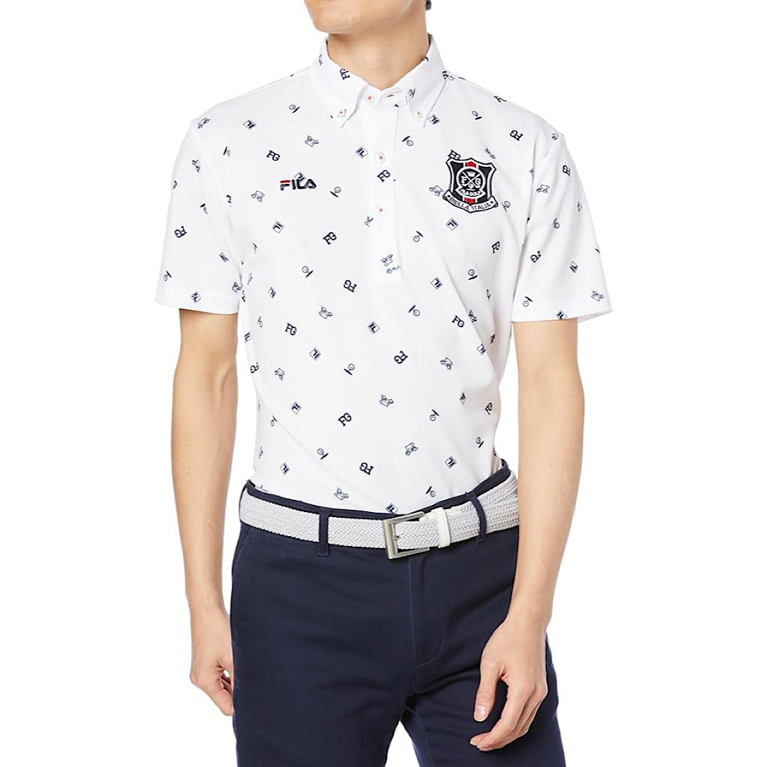 【新品】フィラ ゴルフ 半袖 ポロシャツ 3Lサイズ 744-601 税込8,250円 吸汗速乾 UVカット メンズ ゴルフシャツ ゴルフウェア 744601拍卖