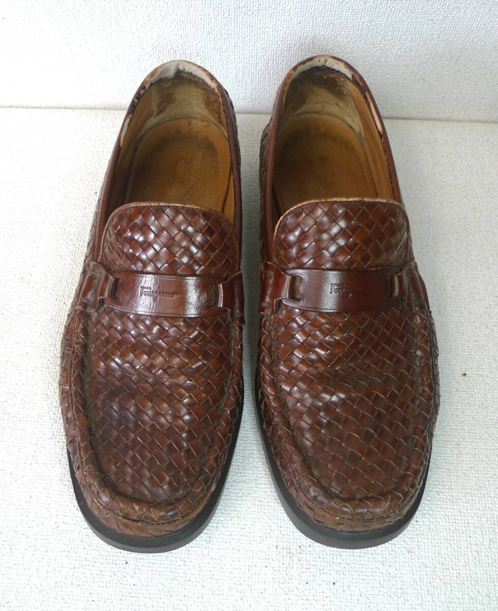 サルヴァトーレフェラガモ メシュ 茶色 メンズ SIZE 7 1/2拍卖