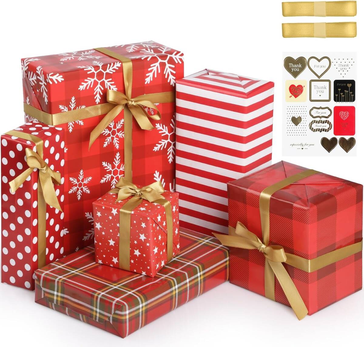 ラッピングに革命 華やか赤クラフト紙 包装紙 ラッピングペーパー 6枚入り ギフト包装 ラッピング用品 包装資材 50×70cm 拍卖