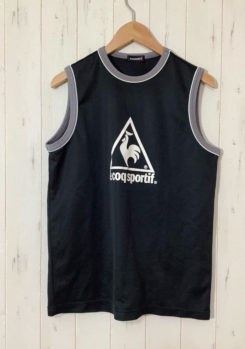 な1666 le coq sportif ルコック メッシュタンクトップ M ブラック 拍卖