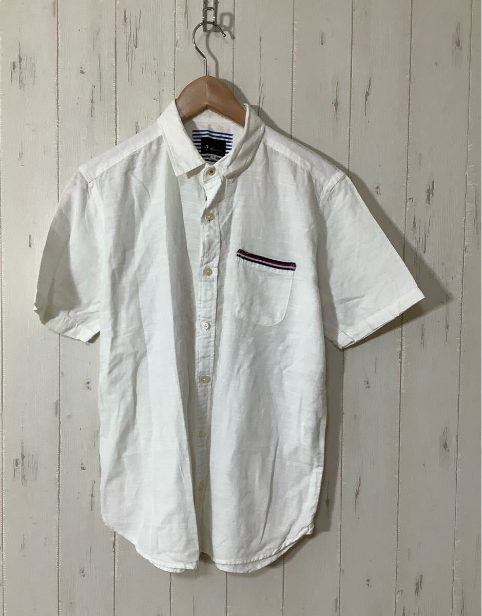 ひ1633 THE SHOP TK MIXPICE タケオキクチ 半袖シャツ L ホワイト 拍卖