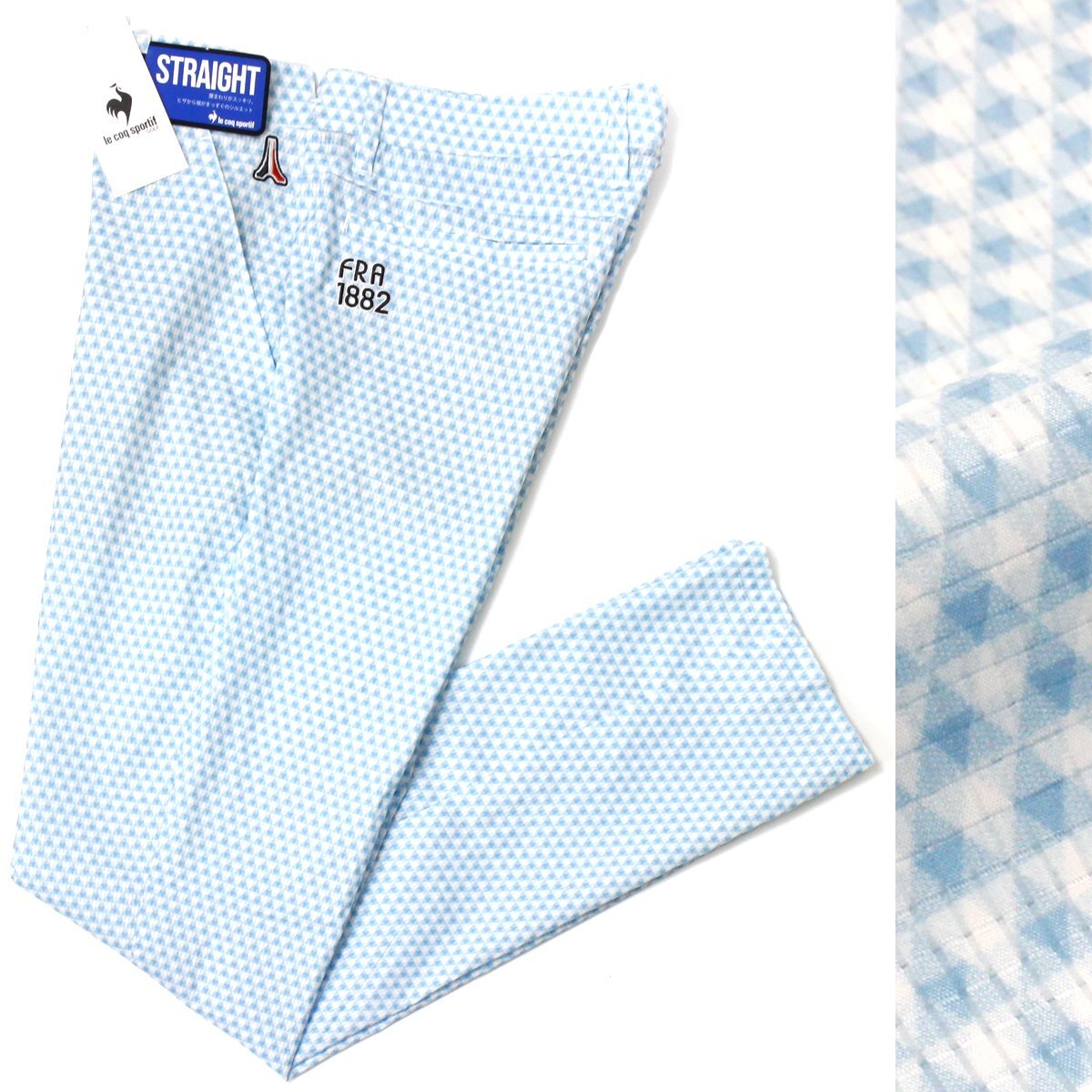 ルコック ゴルフ テーパード パンツ le coq sportif GOLF ストレッチ メンズ ウェア 吸汗速乾 ロング 春夏 新品 79 青 ◇GG4173A拍卖