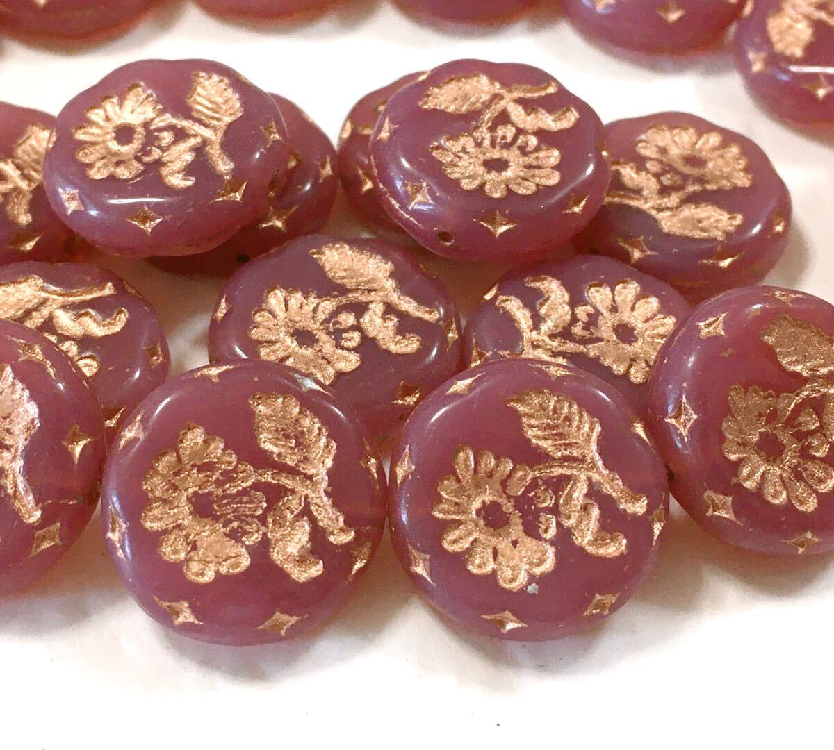 コインフラワー18㎜4個 チェコビーズ osp拍卖