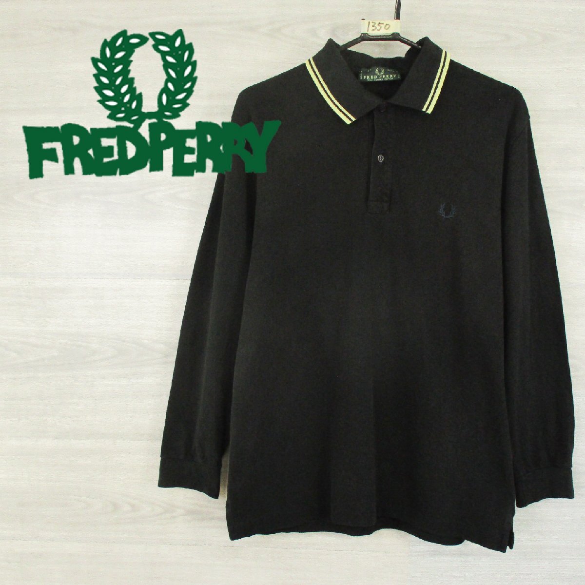 FRED PERRY イタリア製<刺しゅうロゴ 長袖 ポロシャツ>M1350s拍卖