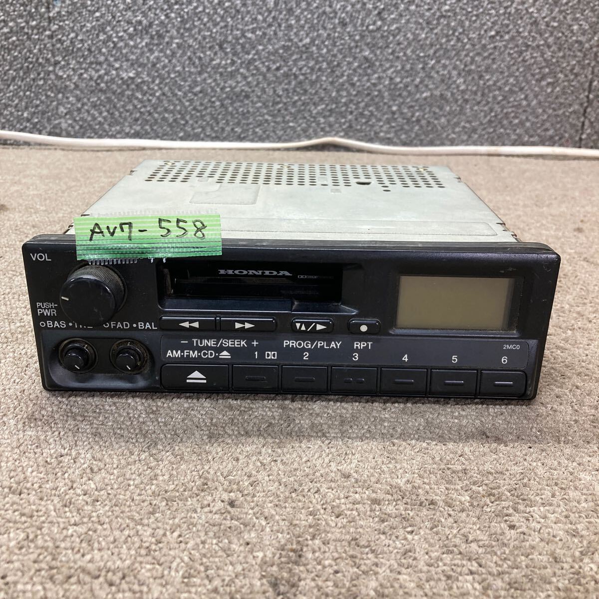 AV7-558 激安 カーステレオ HONDA 39100-SR2-V100-M1 CM6605J-C B60719306 FM/AM カセット テープデッキ オーディオ 通電未確認 ジャンク拍卖