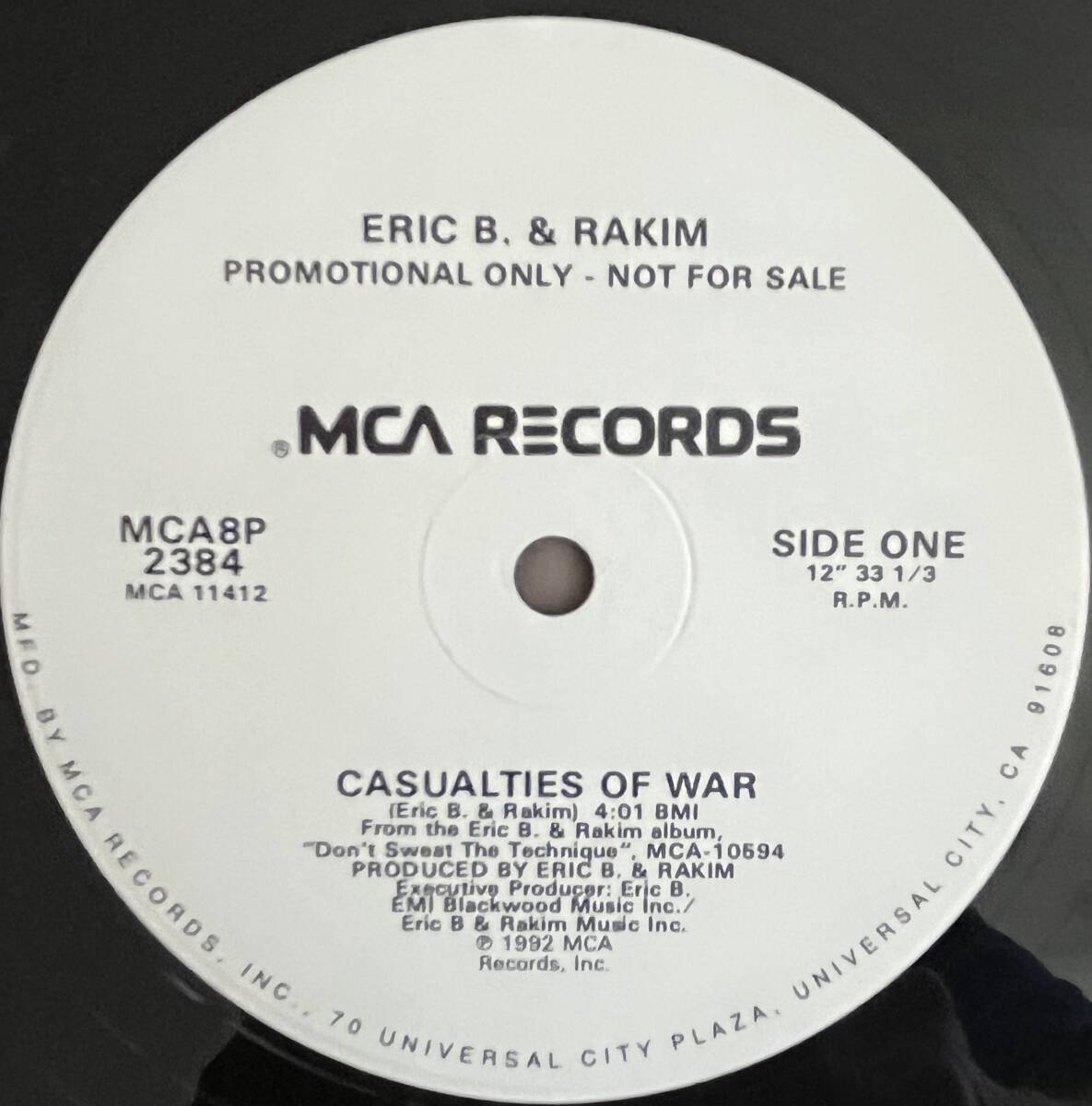 【12】ERIC B. & RAKIM - Casualties Of War (PROMO盤)MCA8P-2384拍卖