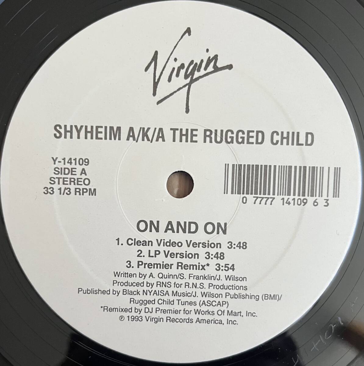 【12】SHYHEIM - On And On (US盤'93):dj premier remix 収録拍卖