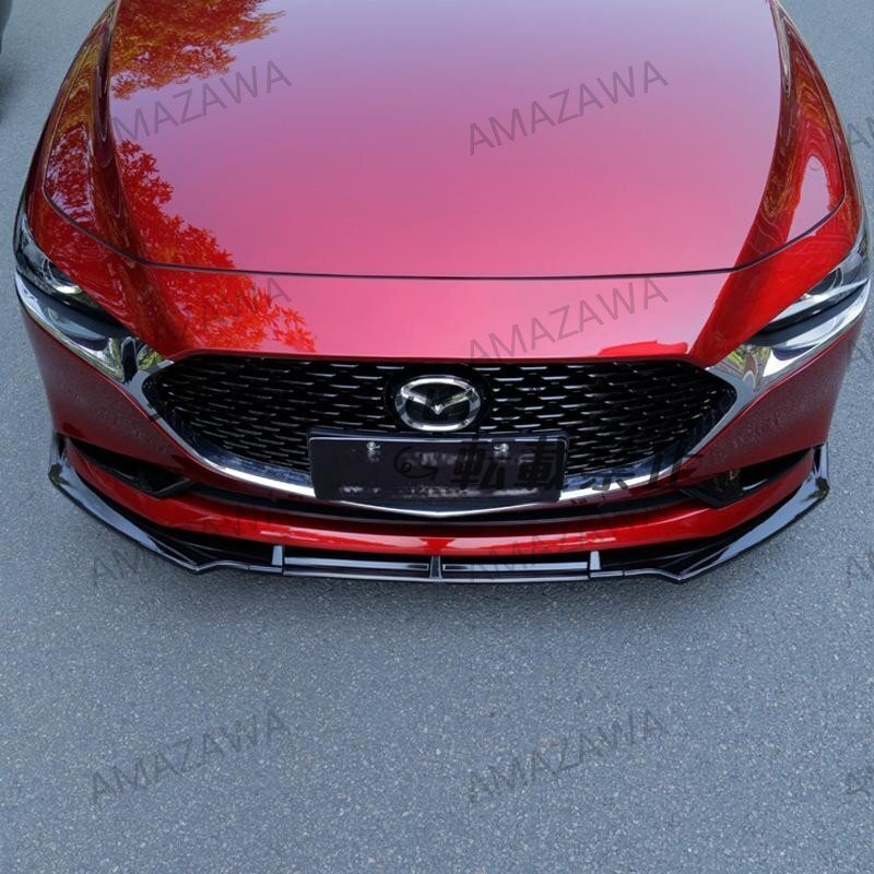マツダ3 2020年対応 フロントリップ スポイラー バンパー 黒/カーボン調拍卖