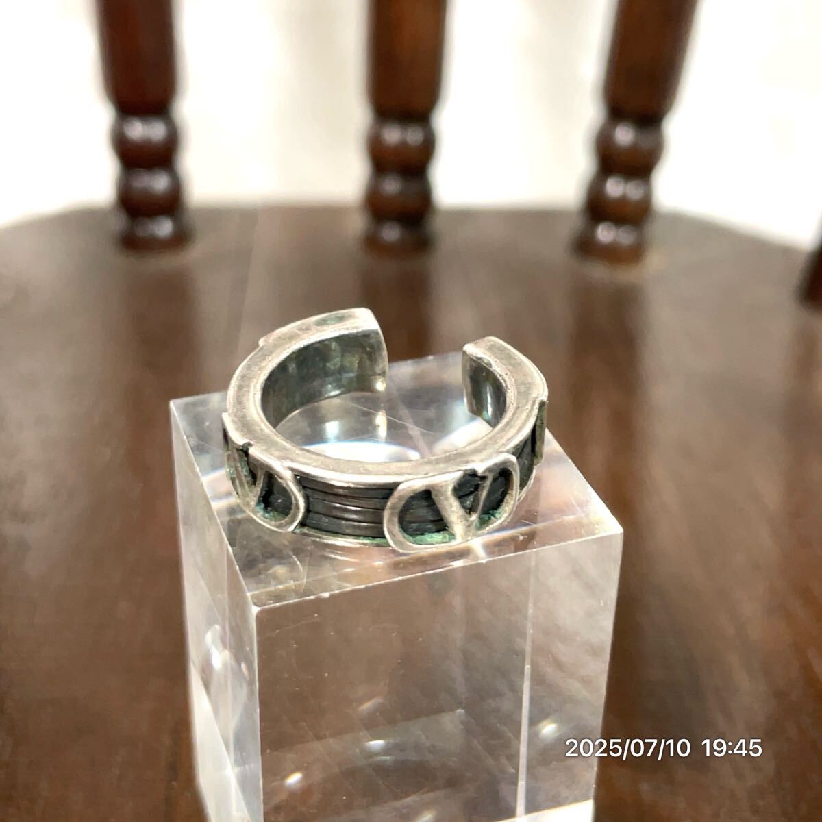 SILVER925 SV925 vintage VALENTINO ヴァレンティノ Vロゴ 指輪 リング アクセサリー 装飾品 ファッション 小物拍卖