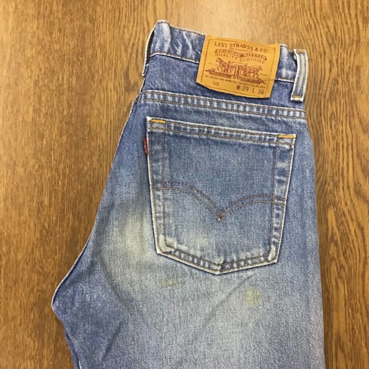 【GG007】USA製 Levi's 505 W29 L36 色落ち加工 ジーンズ ジーパン デニムパンツ メンズブランド古着 リーバイス505 送料無料拍卖