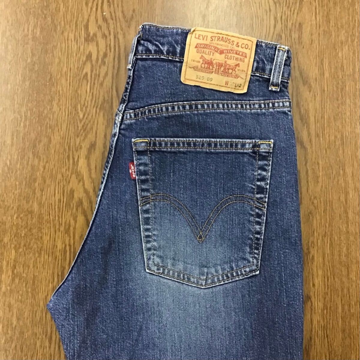 【GG036】Levi's 525-89 W32 L32 色落ち加工 ブーツカット ジーンズ デニムパンツ ストレッチ ポケット浅め ブランド古着 送料無料拍卖