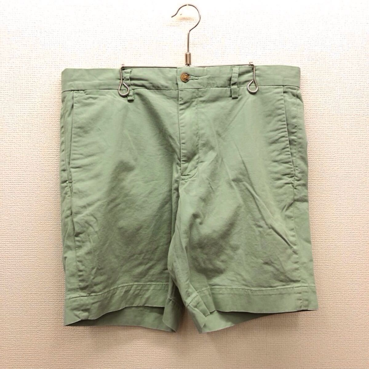 【GG146】POLO RALPH LAUREN W32 チノハーフパンツ ライトグリーン ストレッチ ブランド古着 ポロ ラルフローレン ショートパンツ 送料無料拍卖