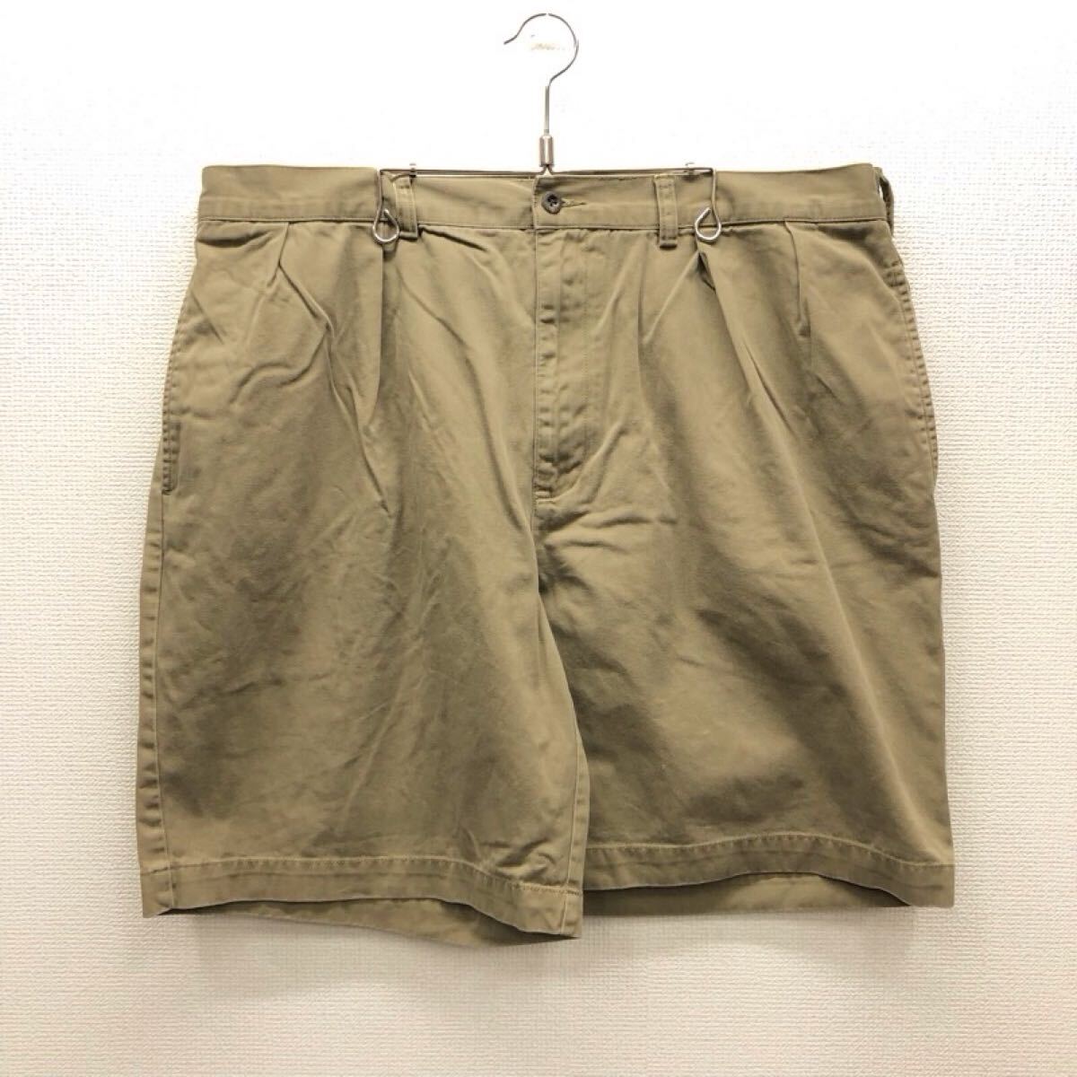 【GG159】POLO by Ralph Lauren W38 ツータック チノハーフパンツ カーキ ブランド古着 ポロ ラルフローレン ショートパンツ 送料無料拍卖