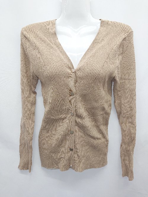 ◇ Θ INED イネド 長袖 カーディガン サイズ9 ベージュ レディース E拍卖